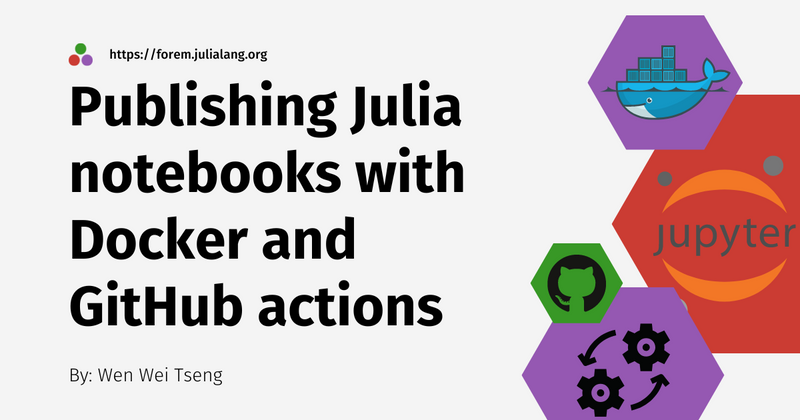 Cover image for Publishing Julia Notebooks with Docker and GitHub Actions