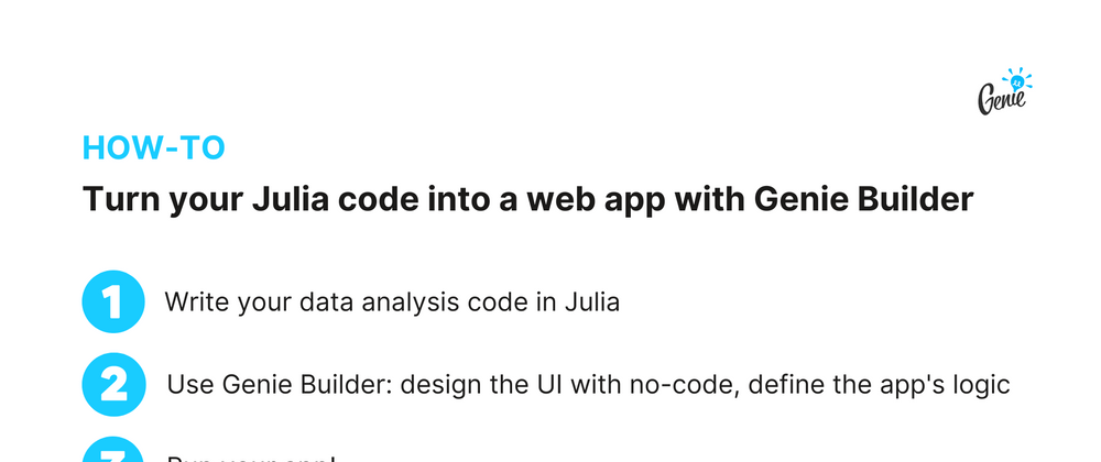 Cover image for How to quickly turn your Julia code into a web app with Genie Builder