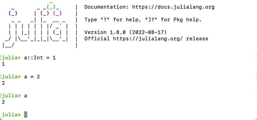 Julia 1.8 showing that global typed vars works