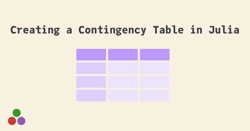 Cover image for Creating a Contingency Table in Julia