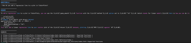 Highlighted answer over Tidier docs
